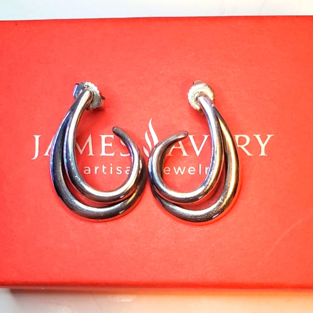 James Avery Retired Double Curl Ear Posts - image 1